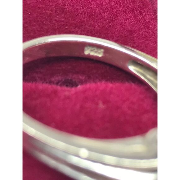 Art Deco Style 925 Purple Stone Ring Size 9 - Picture 7 of 14